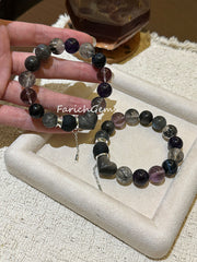 Dark Style Multi-Gemstone Beaded Crystal Bracelet 11-13mm