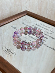 Purple Super 7 Beaded Crystal Bracelet 12.5mm