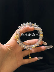 Natural Faceted Clear Quartz Beaded Crystal Bracelet 5*8mm