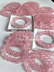 Madagascar Natural Rose Quartz Beaded Crystal Bracelet (7A-Grade)