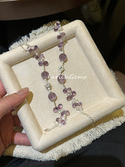 Amethyst Clear Quartz Pearl Beaded Crystal Bracelet