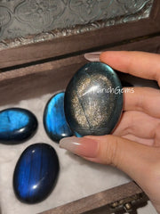 Natural Labradorite Crystal Stone, Polished Flashy Labradorite Handle Stone