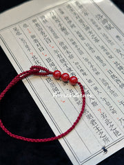 Cinnabar Beaded Crystal Bracelet 6mm