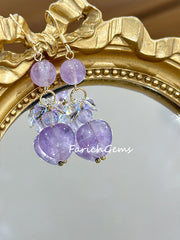 Natural Lavender Amethyst Copper Accessories Earring