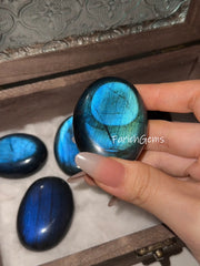 Natural Labradorite Crystal Stone, Polished Flashy Labradorite Handle Stone