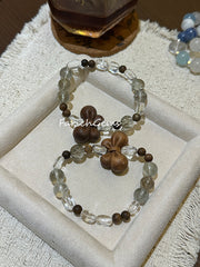 Clear Quartz Green Quartz Lakawood Green Rutilated Quartz Beaded Crystal Bracelet 10mm