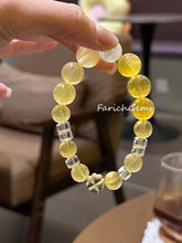 Yellow Fluorite White Snowflake Phantom Clear Quartz Beaded Crystal Bracelet 10+12mm
