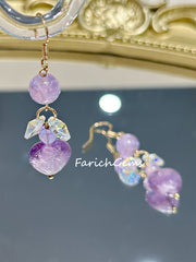 Natural Lavender Amethyst Copper Accessories Earring