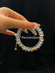 Natural Faceted Clear Quartz Beaded Crystal Bracelet 5*8mm