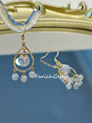 Natural Gray Moonstone Copper Accessories Earring