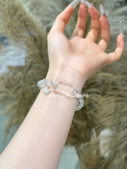 Clear Quartz Peace Amulet 925 Silver Accessories Beaded Crystal Bracelet 8mm