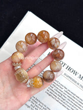 Yellow Hematoid Quartz Golden Lepidolite Beaded Crystal Bracelet 18mm
