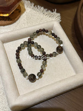 Black & Gold Super 7 Lakawood Green Rutilated Quartz Beaded Crystal Bracelet 8+12mm