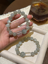 Silver Moonstone Clear Quartz Beaded Crystal Bracelet 11+14mm
