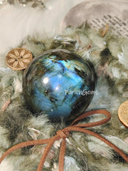 Natural Labradorite Crystal Sphere, Polished Flashy Labradorite Sphere