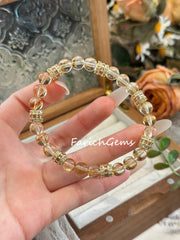 Citrine Quartz Copper Accessories Beaded Crystal Bracelet 7mm
