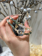 Double Wrap Green Rutilated Quartz Green Phantom Quartz Clear Quartz Beaded Crystal Bracelet 5+10+5.5mm