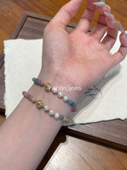 Pearl Tourmaline Beaded Crystal Bracelet 4.5mm