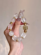 Clear Quartz White Phantom Quartz Beaded Crystal Bracelet 14/15mm