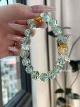 Green Fluorite Citrine Calcite Beaded Crystal Bracelet 10+12mm