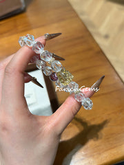 Clear Quartz Amethyst Bear Shaped Citrine Beaded Crystal Bracelet 8+8.5mm