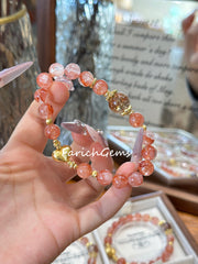 Black & Gold Super 7 Fire Hematoid Quartz Beaded Crystal Bracelet 8+10mm