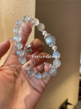 Gray Moonstone Blue Moonstone Beaded Crystal Bracelet 9mm