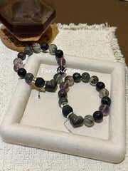 Dark Style Multi-Gemstone Beaded Crystal Bracelet 11-13mm