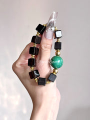 Raw Ore Turquoise Smoky Quartz Beaded Crystal Bracelet