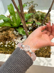 Mozambique Rose Quartz Pearl Beaded Crystal Bracelet 12.3+8mm