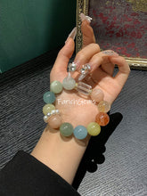 Morganite Yellow Fire Hematoid Quartz Beaded Crystal Bracelet 15-16mm