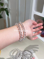Natural Clear Quartz Beaded Crystal Bracelet 6/8/10/12/14mm