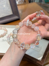 Koi Hematoid Quartz Clear Quartz Blue Moonstone Beaded Crystal Bracelet 13mm