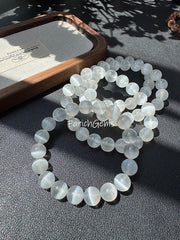 Natural Selenite Beaded Crystal Bracelet 8/10/12/14mm