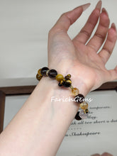Golden Yellow Tiger's Eye Stone Citrine Rose Quartz Beaded Crystal Bracelet 8+10mm