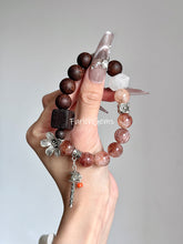 Black & Gold Super 7 Agarwood White Phantom Quartz Beaded Crystal Bracelet 12mm