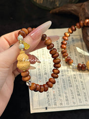 Cliff Cypress Barbie Sandalwood Beaded Crystal Bracelet