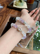Blue Moonstone Amethyst Azeztulite Quartz Beaded Crystal Bracelet 9mm