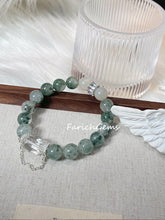 White Moonstone Green Quartz Clear Quartz Beaded Crystal Bracelet 11+10mm