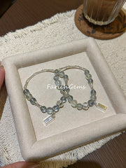 Lake Blue Aquamarine Beaded Crystal Bracelet 7mm