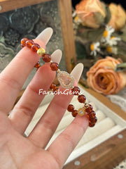 Natural Garnet Copper Accessories Beaded Crystal Bracelet 6mm