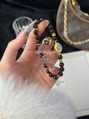 Garnet Beaded Crystal Bracelet 8mm