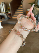 Black & Gold Super 7 Sunstone Clear Quartz Beaded Crystal Bracelet 8+10mm