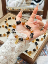Citrine Quartz Sandalwood Beaded Crystal Bracelet 10+8mm