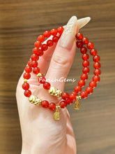 Red Agate Pi Xiu Copper Accessories Beaded Crystal Bracelet 6mm