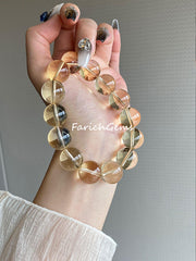 Natural Citrine Beaded Crystal Bracelet (7A-Grade)