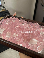 Madagascar Natural Rose Quartz Beaded Crystal Bracelet (7A-Grade)