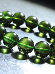 Natural Moldavite Beaded Crystal Bracelet 8/10/12mm