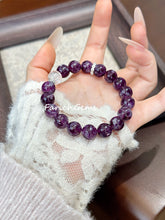 Purple Lepidolite Clear Azeztulite Quartz Beaded Crystal Bracelet 10mm