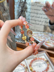 Black & Gold Super 7 Fire Hematoid Quartz Beaded Crystal Bracelet 8+10mm